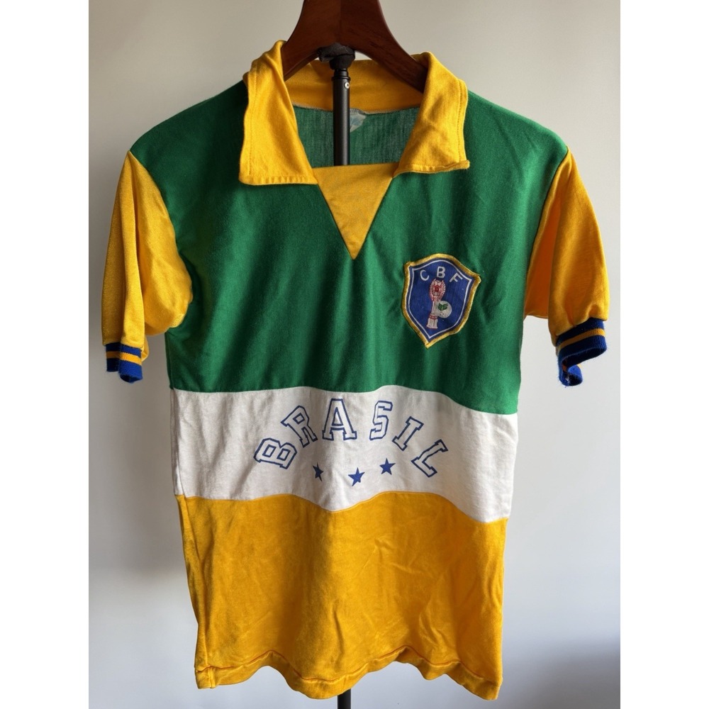 Vtg 80's CBF Brasil Brazil #8  Sócrates DIAS SPORTS soccer jersey shirt L RARE!